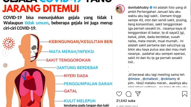 Donita mengalami demam tinggi hingga 40 derajat.