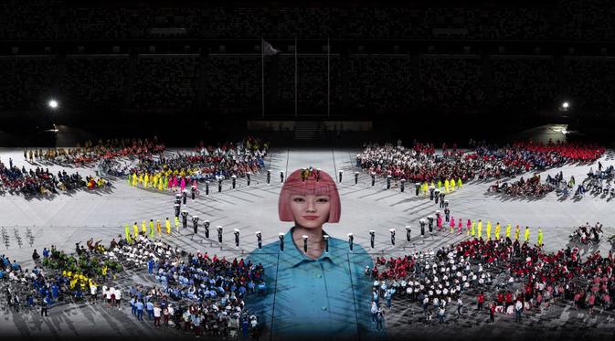 Perhelatan Paralimpiade Tokyo 2020 resmi ditutup pada Minggu (5/9/2021) malam WIB dengan dimeriahkan tarian teatrikal hingga parade bendera negara peserta. (AFP/Charly TRIBALLEAU)