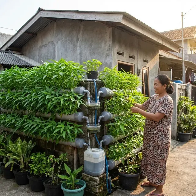 Vertical Garden Kangkung (Gemini AI)