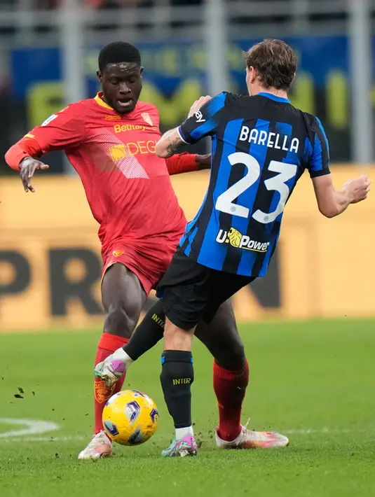 Inter Milan pun kini tak terkalahkan dalam 11 laga terakhir di Serie A (M9 S2 K0). Inter sekarang memiliki 44 poin dari 17 pertandingan (M14 S2 K1). (AP Photo/Luca Bruno)
