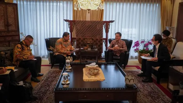 Menteri Koordinator Bidang Perekonomian Airlangga Hartarto menerima kunjungan kerja Delegasi Jepang.