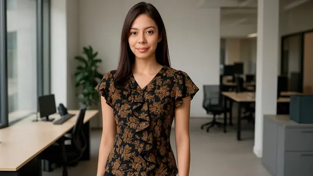 7 Model Atasan Batik Kantoran Slim Fit untuk Wanita, Elegan dan Profesional