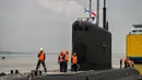 Latihan Bersama (Latma) dengan sandi "Orruda dan Submarine Visit 2024" dilaksanakan hingga 8 November 2024 di wilayah perairan Koarmada II Surabaya. (JUNI KRISWANTO/AFP)