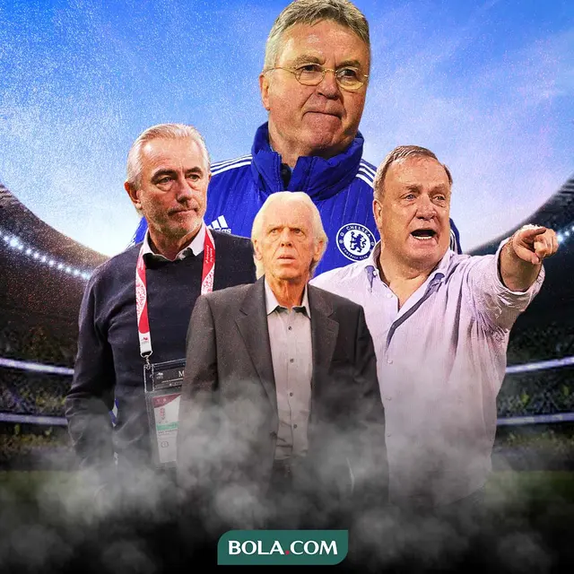 Ilustrasi - Guus Hiddink, Dick Advocaat, Bert van Marwijk, Leo Beenhakker