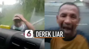 Beredar video seorang pengemudi truk yang meminta bantuan karena dipaksa gunakan derek liar saat alami mogok di jalan.