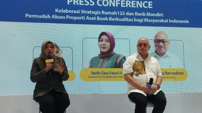 Rumah123 berkolaborasi dengan Bank Mandiri memperluas akses pemanfaatan properti aset bank sebagai alternatif mewujudkan hunian impian dengan biaya terjangkau bagi masyarakat. (Bima/Liputan6.com)