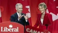Mark Carney terpilih sebagai pemimpin Partai Liberal Kanada, Minggu (9/3/2025). (Dok&nbsp;Adrian Wyld/The Canadian Press via AP)