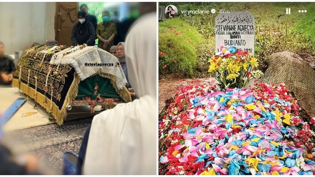 6 Potret Suasana di Rumah Duka Stevie Agnecya hingga Dimakamkan, Ramai Pelayat
