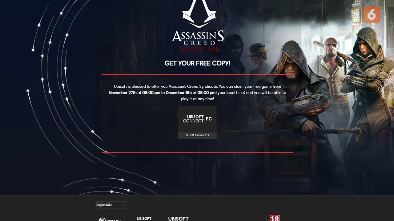 Ubisoft Bagikan Game Assassin's Creed Syndicate Secara Gratis, Begini Cara Klaimnya
