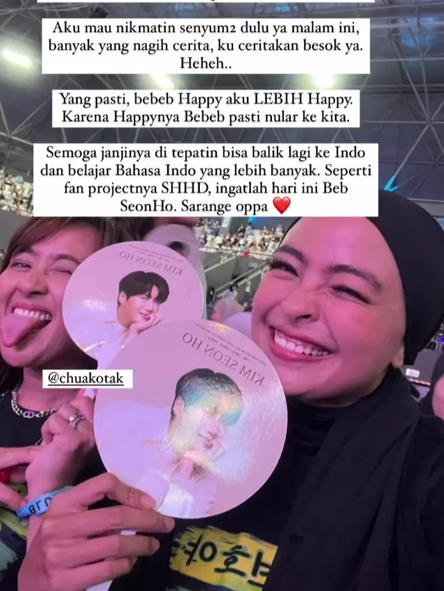 Kim Seon Ho menggelar fan meeting di Jakarta pada 2 dan 3 Juni 2023, Tantri Kotak nonton bareng Chua (Foto: instagram tantrisyailindri)