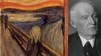 Lukisan The Scream (kiri) dan pelukis asal Norwegia Edvard Munch (kanan). (source: www.edvardmunch.org)