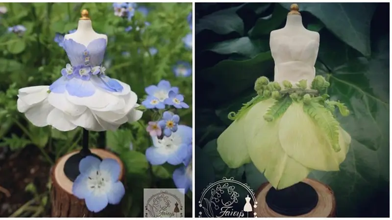 Seniman Ini Kreasikan Bunga Asli Jadi Gaun Peri, 7 Hasilnya Mengagumkan