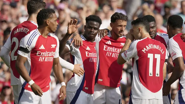 Foto: Havertz dan Saka Sumbang Gol, Arsenal Jinakkan Wolves di Liga Inggris