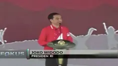 Presiden Joko Widodo dan Ibu Negara Iriana, memperingati Hari Anak Nasional bersama ribuan anak-anak di Pekanbaru, Riau. 