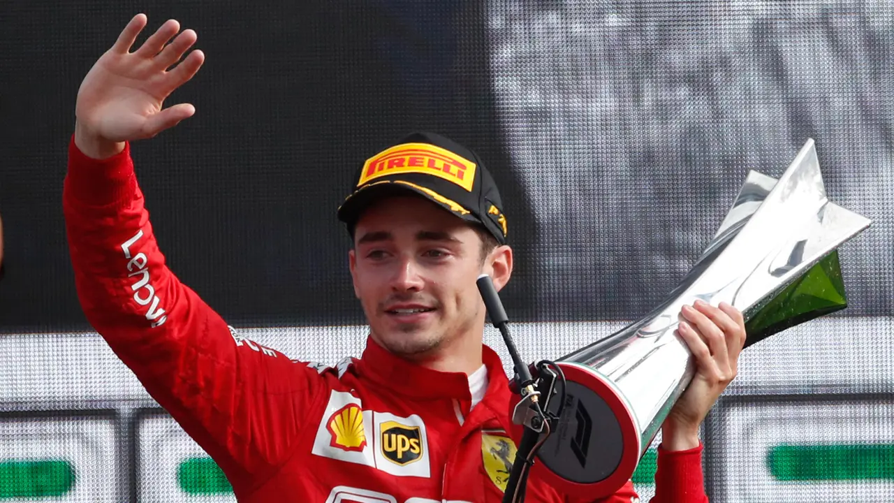 Selebrasi Charles Leclerc Usai Menangkan F1 GP Italia 2019
