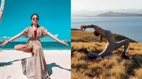 6 Potret Kirana Larasati saat Yoga di Alam Bebas, Makin Memesona