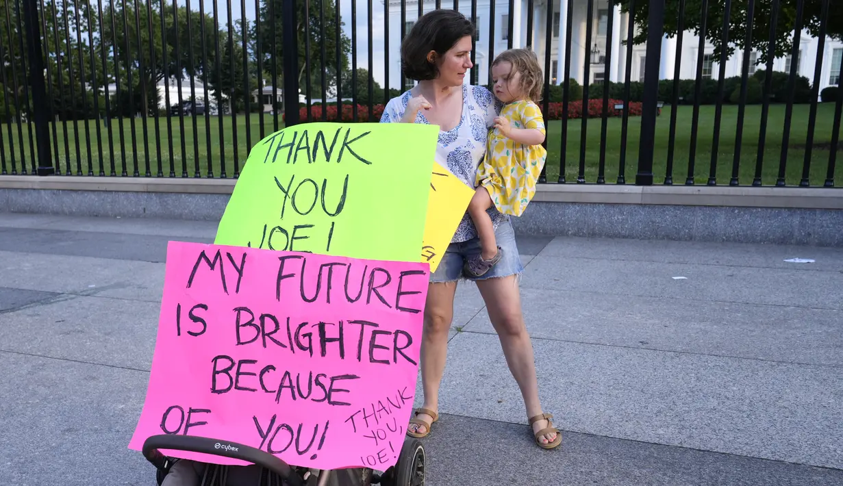 Joe Biden pada Minggu (21/7/2024) mengumumkan pengunduran dirinya dari pencalonan Presiden AS 2024.  (AP Photo/Susan Walsh)