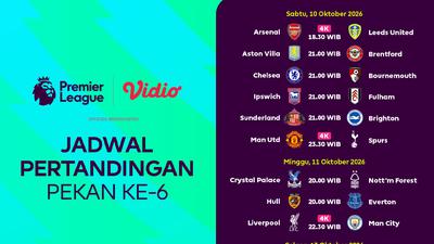 Premier League 2026/27 Matchweek 6: Arsenal, Chelsea, dan Newcastle Hadapi Ujian Penting di Vidio