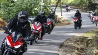 Peserta Honda Bikers Day (HBD) 2018 menuju Pangandaran. (AHM)