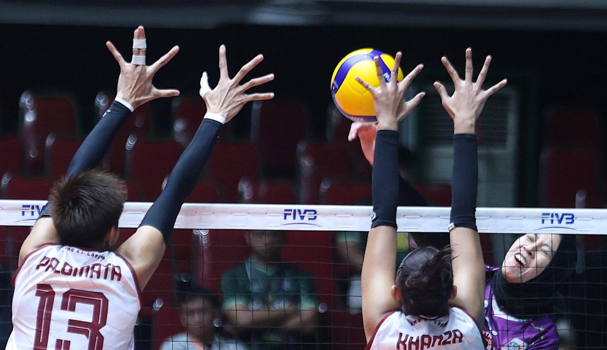 Juara bertahan tim putri Jakarta Pertamina Enduro (JPE) berhasil memenangkan laga penutup putaran pertama dengan cemerlang. (Dok PBVSI)