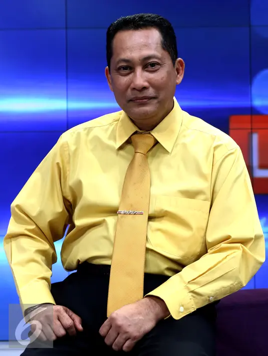 Kepala Kabareskrim Polri, Komjen Budi Waseso saat mengisi acara di Liputan 6, Jakarta, Rabu (3/9/2015). Budi mengaku belum mendapatkan panggilan dari istana terkait dengan isu pencopotannya. (Liputan6.com/Herman Zakharia)