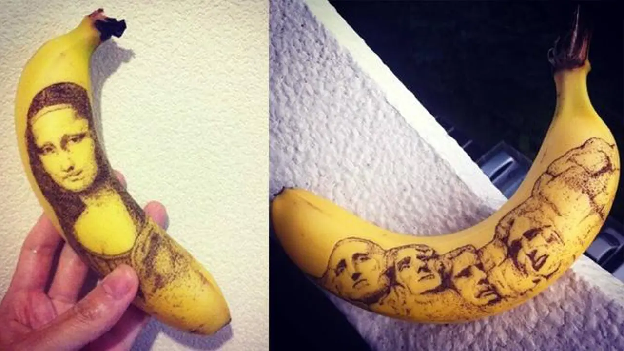 Karya Unik, Tato Digambar di Pisang