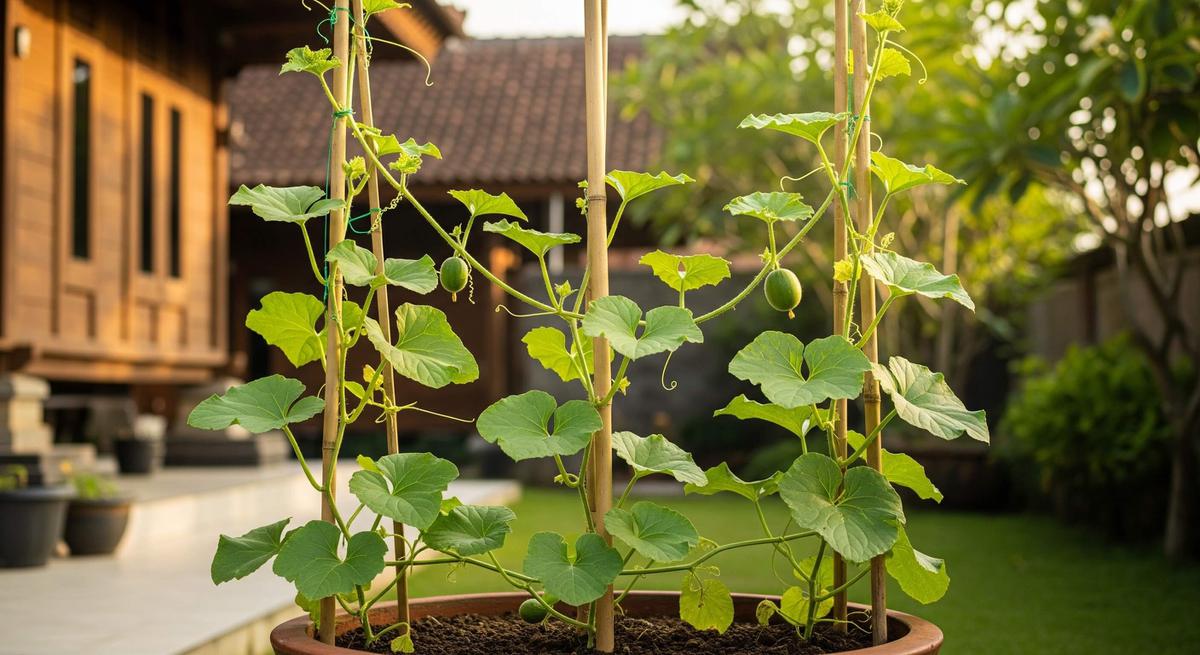 cara menanam melon di pot halaman rumah