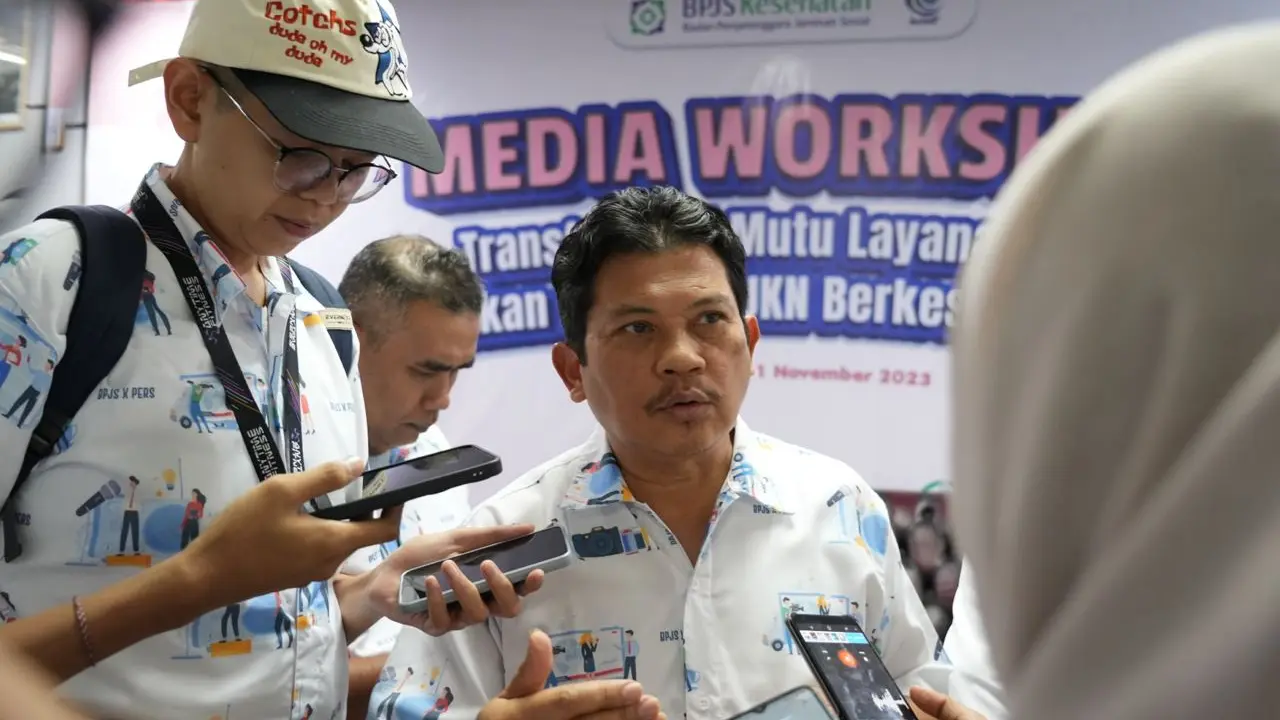Direktur Utama BPJS Kesehatan, Ghufron Mukti dalam Media Workshop 'Transformasi Mutu Layanan JKN, Wujudkan Layanan JKN Berkesinambungan' di RS Pelita Insani, Martapura, Kalimantan Selatan pada Rabu, 1 November 2023 (Dokumen Istimewa)