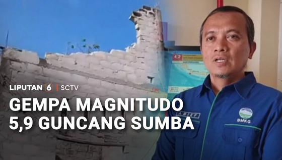Gempa M 5,9 Guncang Sumba Barat Daya, BMKG Catat 170 Gempa Susulan