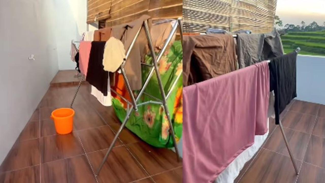 Definisi Jemur Pakaian Langsung 'Healing', Wanita Ini Bagikan Pemandangan Cantik Bak Surga di Balkon Rumahnya