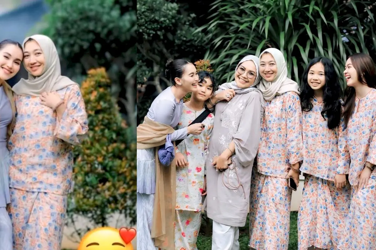 6 Gaya Kembaran Ayu Ting Ting Bareng Calon Ibu Mertua dan Adik Ipar, Kompak Pakai Baju Kurung