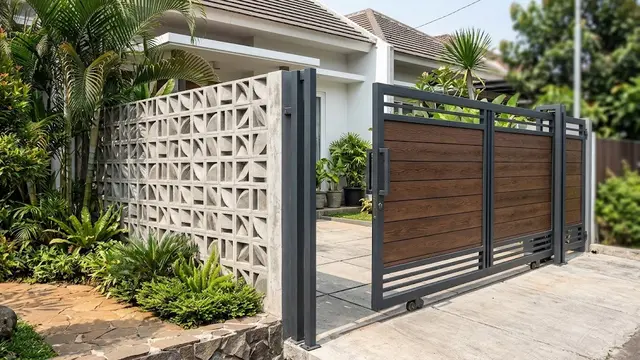 Kombinasi Roster dan Besi Hollow untuk Pagar Rumah yang Artistik