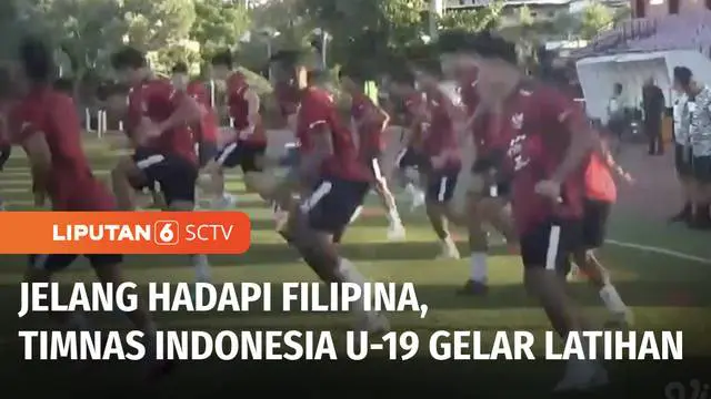 Timnas Indonesia U-19 kembali menggelar latihan jelang pertandingan melawan timnas Filipina dalam Piala AFF U-19. Skuad Garuda wajib mencuri tiga poin di laga perdana yang digelar di Stadion Gelora Bung Tomo nanti malam.