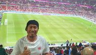 Fans Timnas Inggris dan Argentina dari Indonesia, Edy K. Dia memilih kerja di Qatar, salah satunya karena ingin menonton pertandingan Piala Dunia 2022. (Dokumentasi Pribadi)