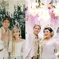 Salshabilla Adriani sendiri memilih kebaya adat Sunda lansiran @svarna_byikatindonesia milik @didiet_maulana saat melangsungkan akad nikah dengan Ibrahim Risyad. [@morden.co].