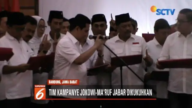 Erick Thohir kukuhkan Tim Kampanye Nasional Jokowi-Ma’ruf di wilayah Jawa Barat.