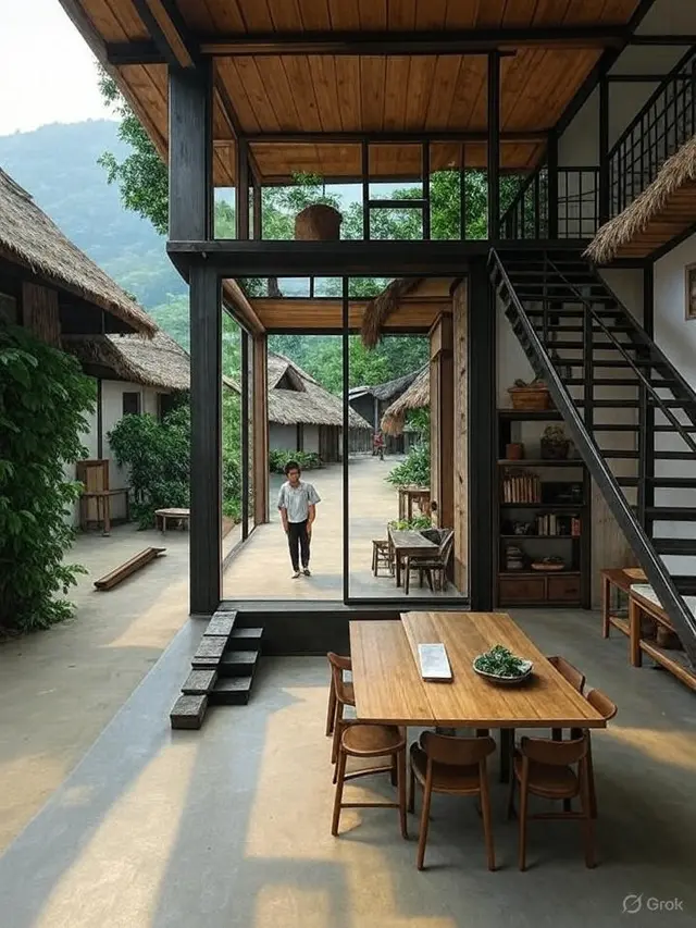 Rumah Kampung Type 36 Dua Lantai (Image by Grok AI)
