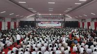 Ganjar Pranowo menghadiri acara halal bihalal ulama dan pimpinan pondok pesantren di Warunggunung, Lebak, Banten, Sabtu (29/4).