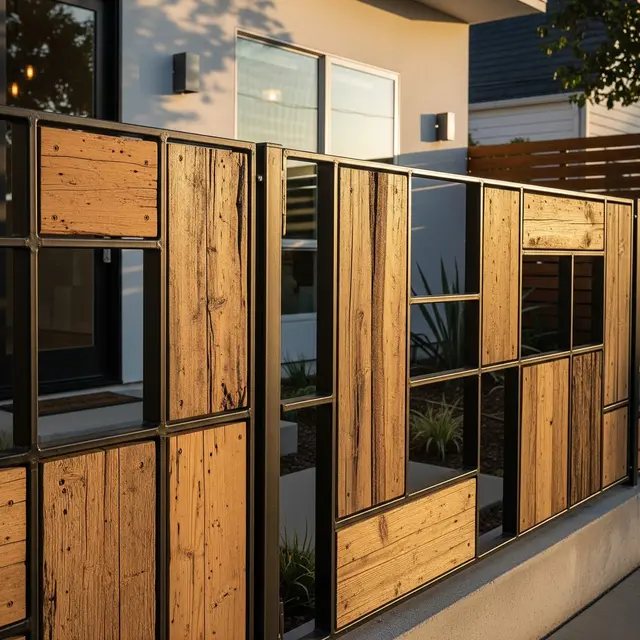 Pagar Rumah dari Rangka Besi Bekas jadi Desain Industrial Modern