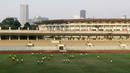 Pemain Timnas Indonesia U-19 melakukan latihan jelang Piala AFF U-19 2022 di Stadion Madya, Jakarta, Selasa (21/6/2022). (Bola.com/M Iqbal Ichsan)