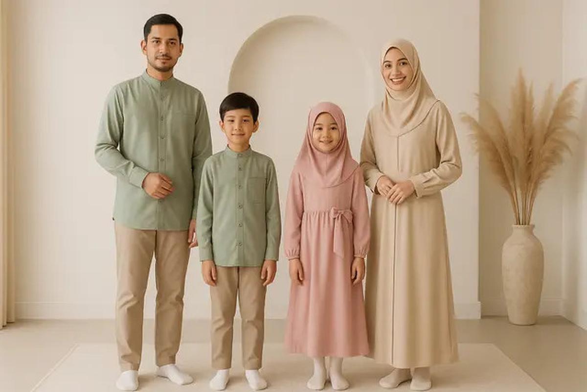 6 Inspirasi Model Outfit Sholat Ied Keluarga 2025 yang Serasi dan Adem, Tampil Kompak di Momen Spesial