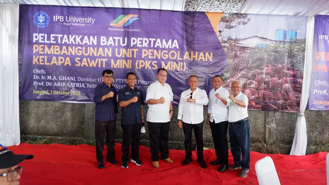 Holding Perkebunan Nusantara menjalin kerja sama dengan Institut Pertanian Bogor (IPB) membangun pilot project Pengolahan Kelapa Sawit Mini (PKS Mini).