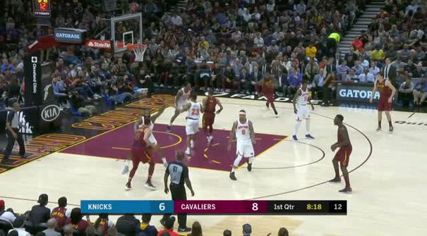 Berita video game recap NBA 2017-2018 antara New York Knicks melawan Cleveland Cavaliers dengan skor 110-98.