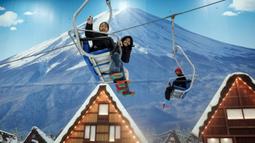 Anda bisa bermain salju, seluncuran ski, hingga menikmati the frosty parade - parade dari para Snow Crew Trans Snow World. (Yasuyoshi CHIBA/AFP)