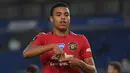 Mason Greenwood. Striker asli Inggris ini mencetak gol debutnya di Liga Inggris dalam usia 18 tahun 53 hari saat Manchester United ditahan imbang 3-3 oleh Sheffield United pada November 2019. (AFP/Mike Hewitt/Pool)