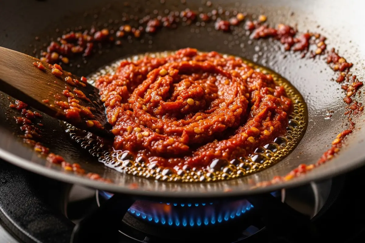 Menggoreng sambal balado (Image by Gemini AI)