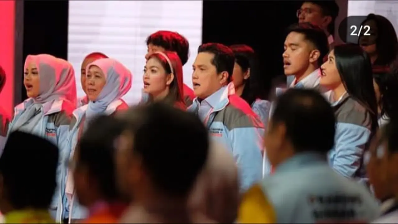 Erick Thohir dan Kaesang Pangarep hadir dalam debat cawapres di Jakarta Convention Center (JCC), Jakarta, Minggu (21/1/2024) (@erickthohir)
