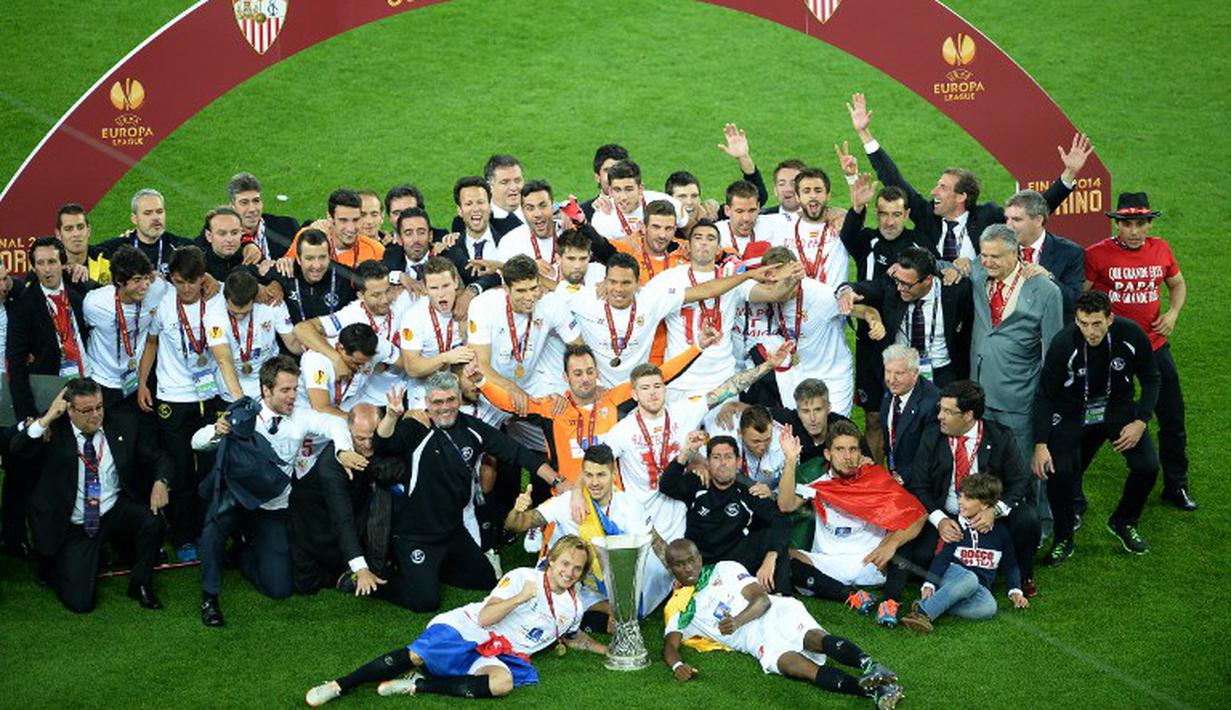 Sevilla berhasil menjuarai European League tahun 2014, di Juventus Stadium, Itali, Jumat (24/4/2015). (AFP) 