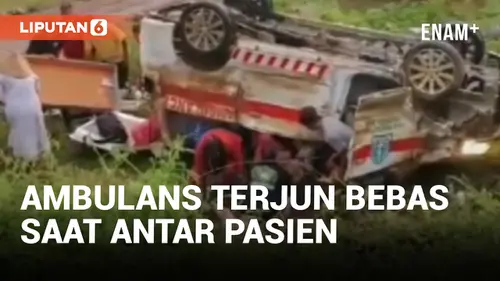 VIDEO: Sedang Mengantar Pasien Rujukan, Ambulans di Maros Terjun Bebas ke Permukiman Warga