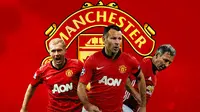 Manchester United - Paul Scholes, Ryan Giggs, Bryan Robson (Bola.com/Adreanus Titus)